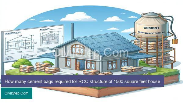 How many cement bags required for RCC structure of 1500 square feet house