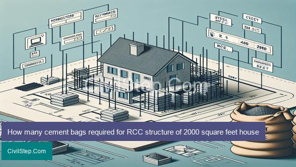 How many cement bags required for RCC structure of 2000 square feet house