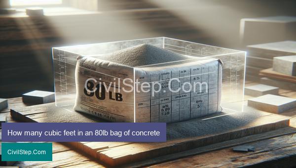 How many cubic feet in an 80lb bag of concrete