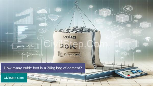 How many cubic foot is a 20kg bag of cement?