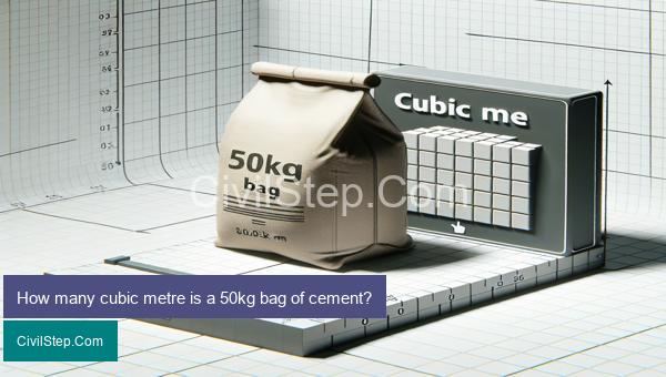 How many cubic metre is a 50kg bag of cement?