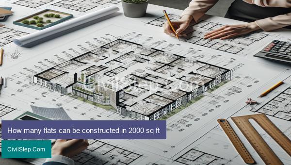 How many flats can be constructed in 2000 sq ft