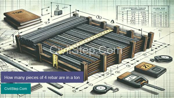 How many pieces of 4 rebar are in a ton