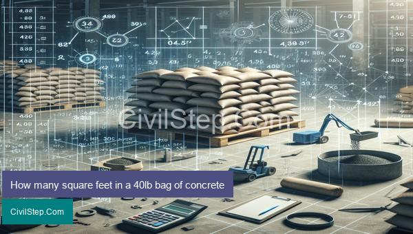 How many square feet in a 40lb bag of concrete