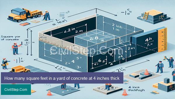 How many square feet in a yard of concrete at 4 inches thick
