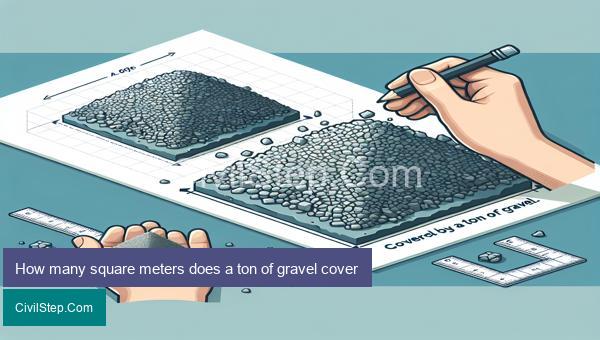 How many square meters does a ton of gravel cover