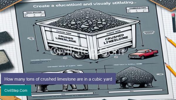 How many tons of crushed limestone are in a cubic yard