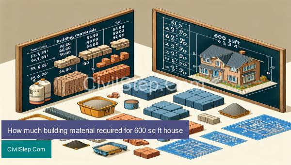 How much building material required for 600 sq ft house