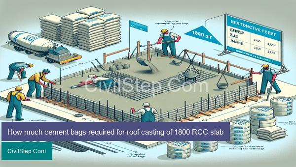 How much cement bags required for roof casting of 1800 RCC slab