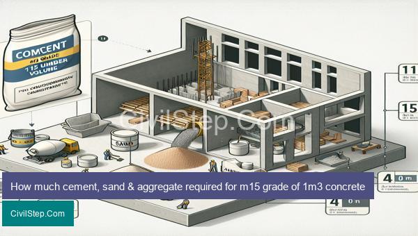 How much cement, sand & aggregate required for m15 grade of 1m3 concrete