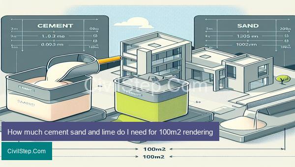 How much cement sand and lime do I need for 100m2 rendering
