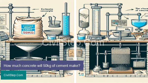 How much concrete will 50kg of cement make?