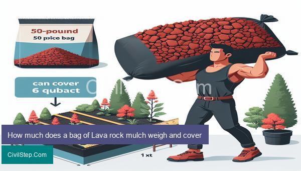 How much does a bag of Lava rock mulch weigh and cover