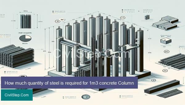 How much quantity of steel is required for 1m3 concrete Column