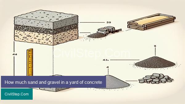 How much sand and gravel in a yard of concrete