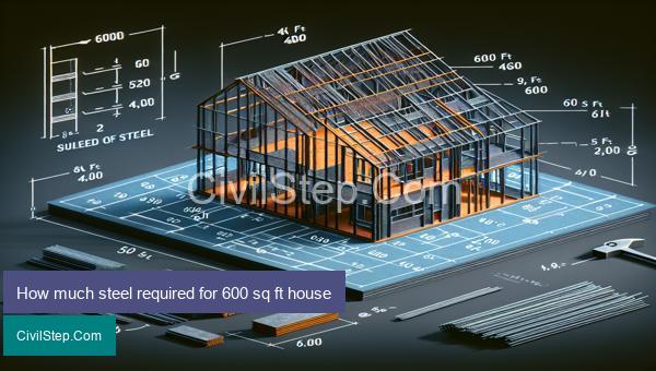 How much steel required for 600 sq ft house