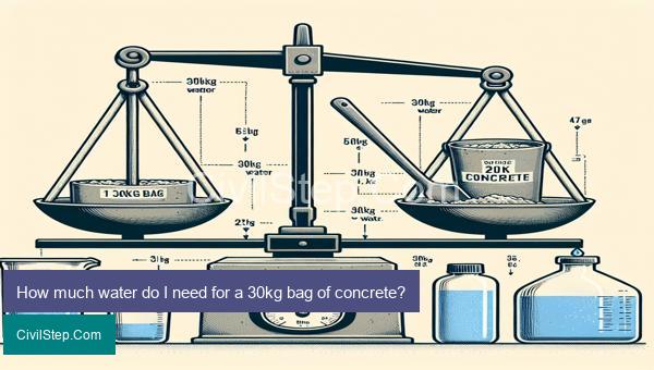 How much water do I need for a 30kg bag of concrete?