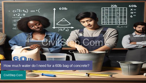 How much water do I need for a 60lb bag of concrete?
