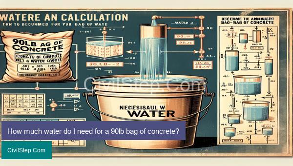 How much water do I need for a 90lb bag of concrete?