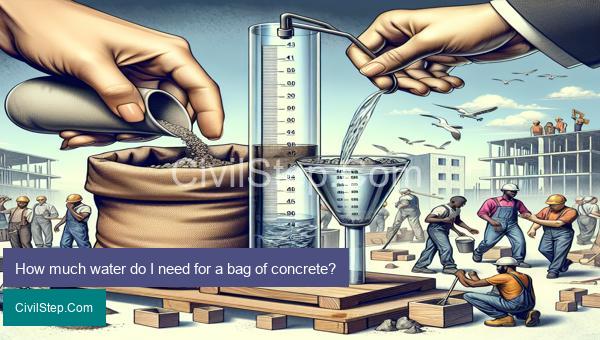 How much water do I need for a bag of concrete?