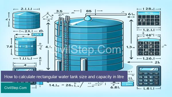 How to calculate rectangular water tank size and capacity in litre