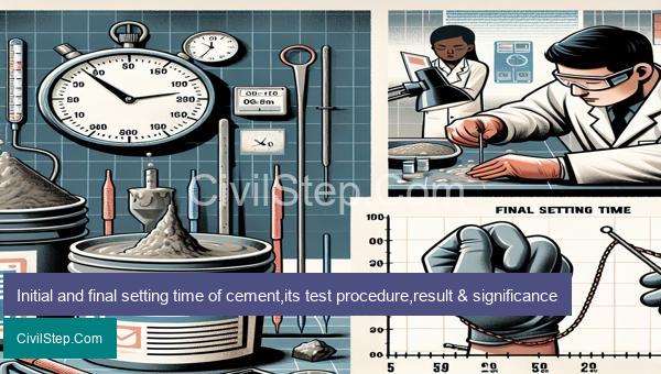 Initial and final setting time of cement,its test procedure,result & significance