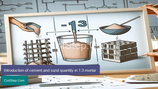 Introduction of cement and sand quantity in 1:3 mortar