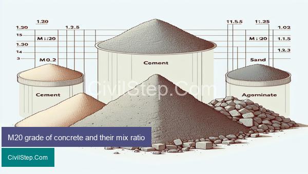 M20 grade of concrete and their mix ratio