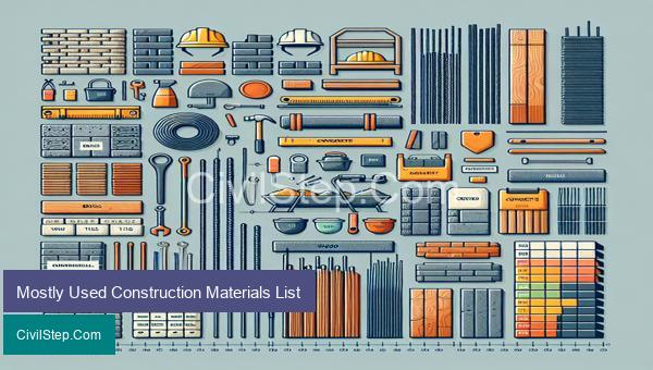 Mostly Used Construction Materials List