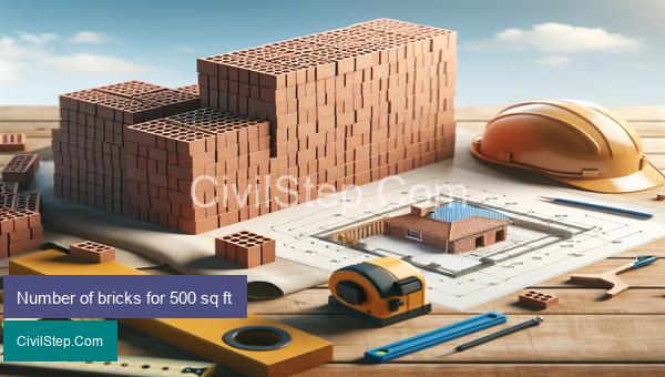 Number of bricks for 500 sq ft