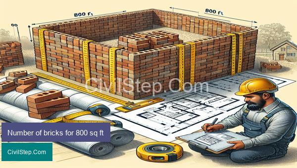 Number of bricks for 800 sq ft