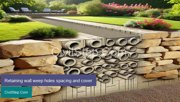 Retaining wall weep holes spacing and cover