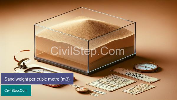 Sand weight per cubic metre (m3)
