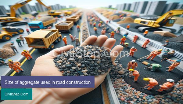 Size of aggregate used in road construction