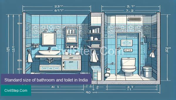 Standard size of bathroom and toilet in India