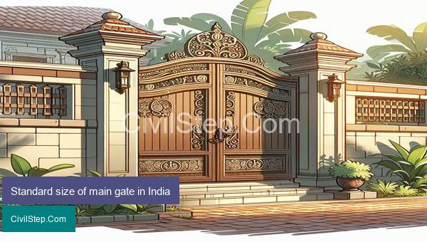 Standard size of main gate in India