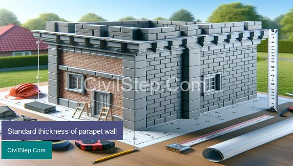 Standard thickness of parapet wall