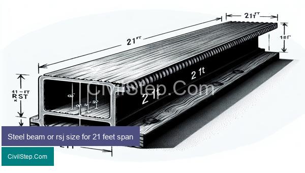 Steel beam or rsj size for 21 feet span