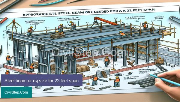 Steel beam or rsj size for 22 feet span