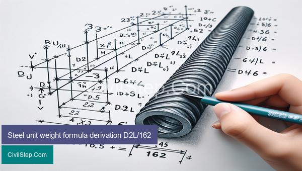 Steel unit weight formula derivation D2L/162