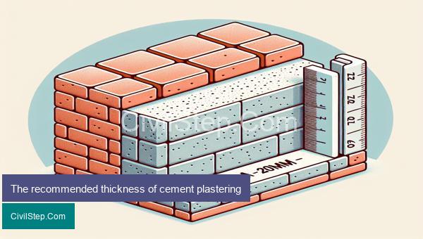 The recommended thickness of cement plastering