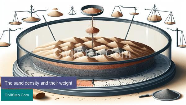 The sand density and their weight