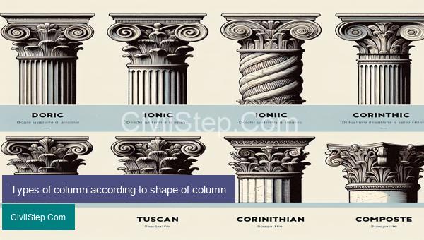 Types of column according to shape of column