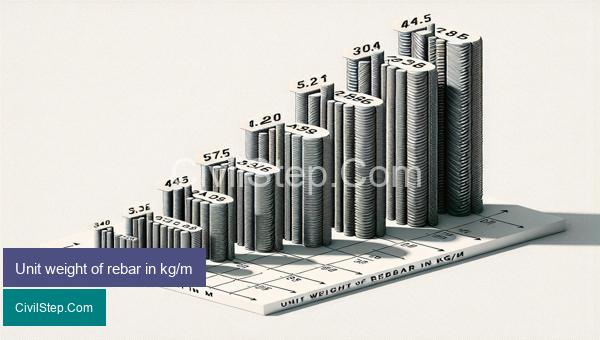 Unit weight of rebar in kg/m