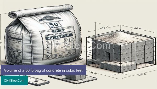 Volume of a 50 lb bag of concrete in cubic feet