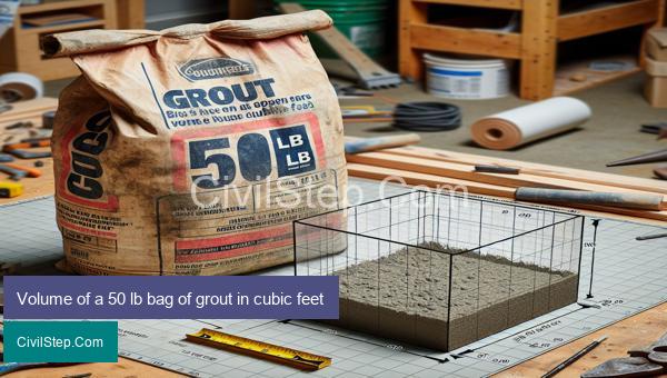 Volume of a 50 lb bag of grout in cubic feet