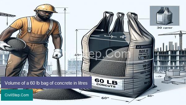 Volume of a 60 lb bag of concrete in litres