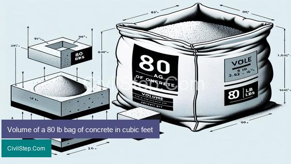 Volume of a 80 lb bag of concrete in cubic feet