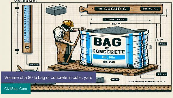 Volume of a 80 lb bag of concrete in cubic yard