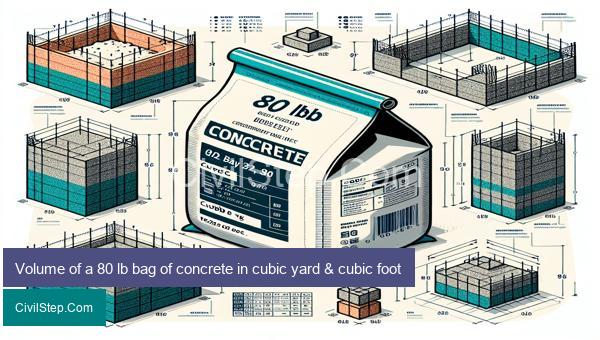 Volume of a 80 lb bag of concrete in cubic yard & cubic foot